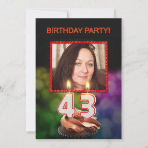 Fügen Sie ein Bild, 43. Geburtstagsparty Einladung