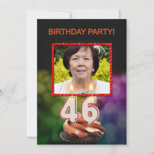 Fügen Sie ein Bild, 46. Geburtstagsparty Einladung