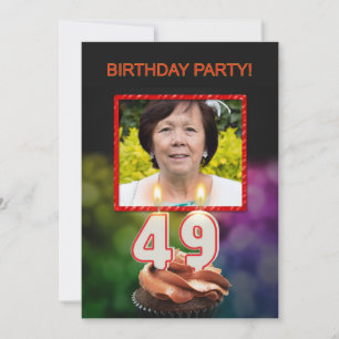 Fügen Sie ein Bild, 49. Geburtstagsparty Einladung