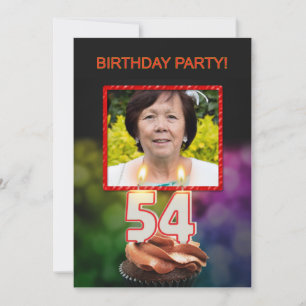 Fügen Sie ein Bild, 54. Geburtstagsparty Einladung