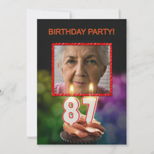 Fügen Sie ein Bild, 87. Geburtstagsparty Einladung