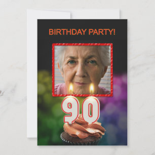 Fügen Sie ein Bild, 90. Geburtstagsparty Einladung