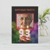 Fügen Sie ein Bild, 93. Geburtstagsfeier Einladung (Stehend Vorderseite)