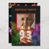Fügen Sie ein Bild, 93. Geburtstagsfeier Einladung (Vorne/Hinten)