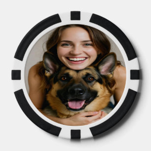 Fügen Sie ein Foto eines deutschen Schäferhundes h Pokerchips