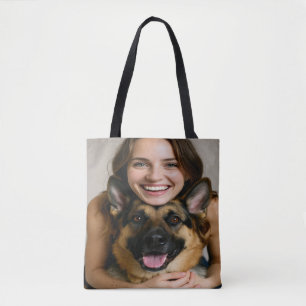 Fügen Sie ein Foto eines deutschen Schäferhundes h Tasche