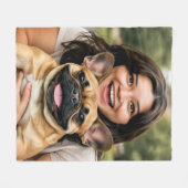 Fügen Sie ein Foto eines Französischen Bulldoggen Fleecedecke (Vorderseite (Horizontal))