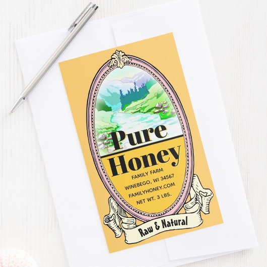 Fügen Sie ein Foto Honey Jar ein Rechteckiger Aufkleber