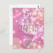 Fügen Sie ein kleines Confetti hinzu - rosa Inspir Postkarte (Vorne/Hinten)