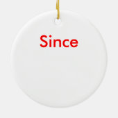 Fügen Sie ein nüchternes Datum diesem Weihnachten Keramikornament (Hinten)