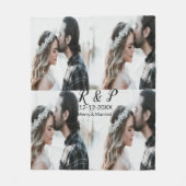 Fügen Sie ein paar Foto fröhlich verheirateten Add Fleecedecke (Vorderseite)