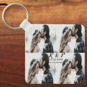 Fügen Sie ein paar Foto fröhlich verheirateten Add Schlüsselanhänger (Vorderseite)