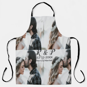 Fügen Sie ein paar Foto fröhlich verheirateten Add Schürze