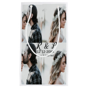 Fügen Sie ein Paar-Foto glückliches Hochzeitstag-D Kleine Geschenktüte