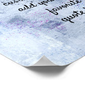 fügen Sie ein Zitat texturiert grau-weiß und blau  Poster (Ecke)