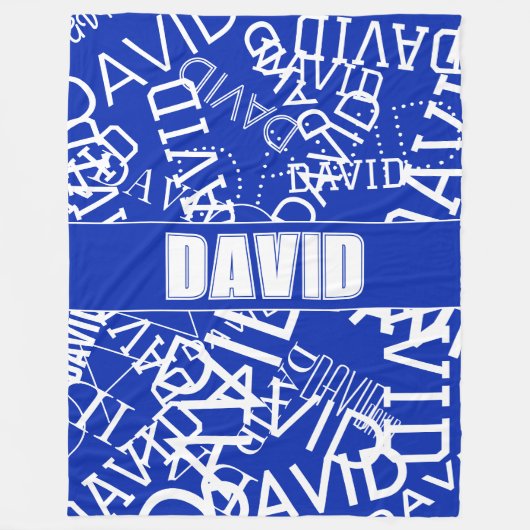 Fügen Sie einen beliebigen Namen, Namenscollage in Fleecedecke (Vorderseite)