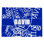 Fügen Sie einen beliebigen Namen, Namenscollage in Große Geschenktüte (Rückseite)