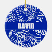 Fügen Sie einen beliebigen Namen, Namenscollage in Keramik Ornament (Hinten)