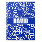 Fügen Sie einen beliebigen Namen, Namenscollage in Notizblock (Vorderseite)