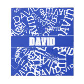 Fügen Sie einen beliebigen Namen, Namenscollage in Notizblock (Vorderseite)