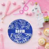 Fügen Sie einen beliebigen Namen, Namenscollage in Pappteller (Party)