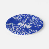 Fügen Sie einen beliebigen Namen, Namenscollage in Pappteller (Schrägansicht)