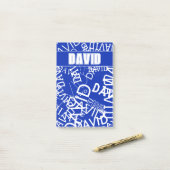 Fügen Sie einen beliebigen Namen, Namenscollage in Post-it Klebezettel (Auf Schreibtisch)