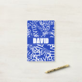 Fügen Sie einen beliebigen Namen, Namenscollage in Post-it Klebezettel (Auf Schreibtisch)