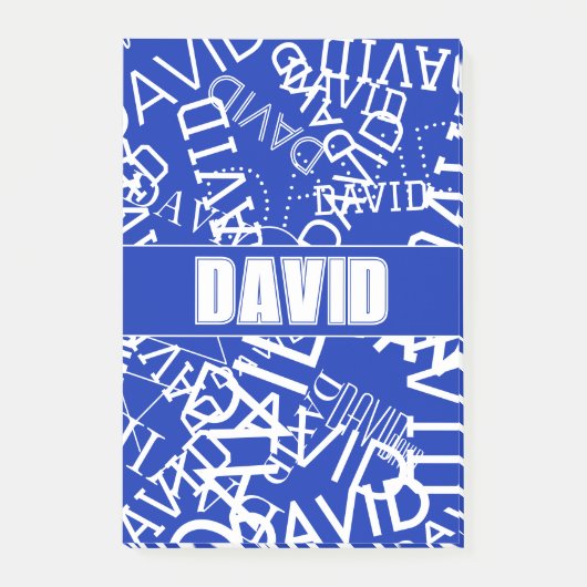 Fügen Sie einen beliebigen Namen, Namenscollage in Post-it Klebezettel (Vorderseite)