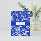 Fügen Sie einen beliebigen Namen, Namenscollage in Postkarte (Stehend Vorderseite)