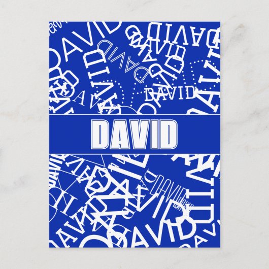 Fügen Sie einen beliebigen Namen, Namenscollage in Postkarte (Vorderseite)