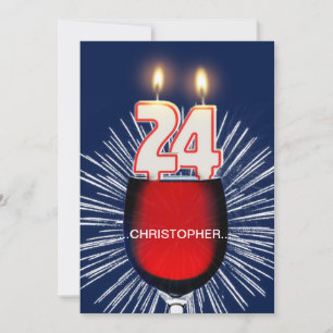 Fügen Sie einen Namen, 24. Geburtstagsparty Einlad Einladung