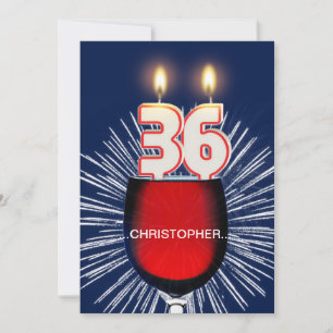 Fügen Sie einen Namen, 36. Geburtstagsparty Einlad Einladung
