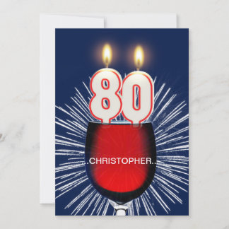 Fügen Sie einen Namen, 80. Geburtstagsparty Einlad Einladung