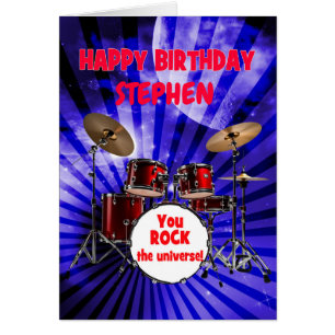 Fügen Sie einen Namen Birthday You Rock Drums