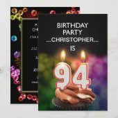 Fügen Sie einen Namen hinzu, 94. Geburtstagsparty  Einladung (Vorne/Hinten)