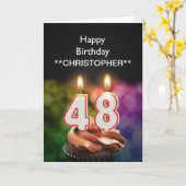 Fügen Sie einen Namen Kerzen dieser 48. Karte (Gelbe Blume)