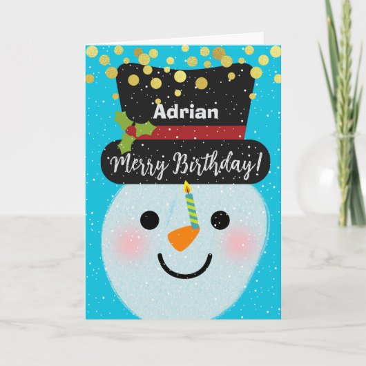 Fügen Sie einen Namen Merry Birthday Niedlich Nied Karte (Vorderseite)