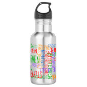 Fügen Sie einen Namen Personalisiert Collage Typog Edelstahlflasche (Vorderseite)