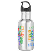 Fügen Sie einen Namen Personalisiert Collage Typog Edelstahlflasche (Rückseite)