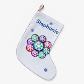 Fügen Sie einen Namen Snowflake Weihnachts-Strumpf Kleiner Weihnachtsstrumpf (Vorderansicht (hängend))