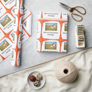 Fügen Sie einfach Ihren Foto Text Glitzer Funkeln Geschenkpapier