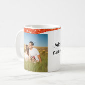 Fügen Sie einfach Ihren Foto Text Glitzer Funkeln Kaffeetasse (Vorderseite Links)