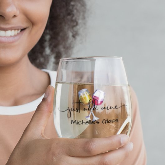Fügen Sie einfach Wein hinzu Weinglas Ohne Stiel