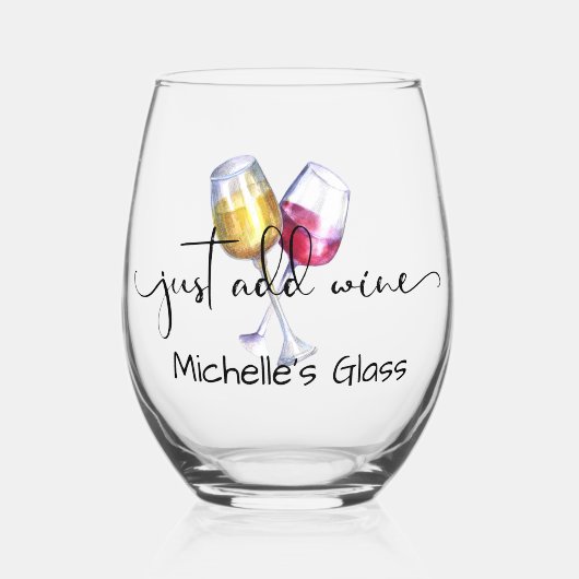 Fügen Sie einfach Wein hinzu Weinglas Ohne Stiel (Vorderseite)