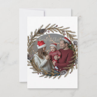 Fügen Sie etwas Unseres erstes Weihnachten zusamme Dankeskarte