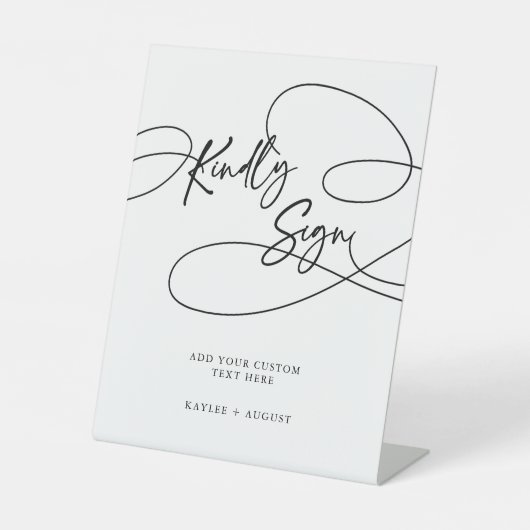 Fügen Sie Extravagantes Skript für "Kindly Sign" H Sockelschild (Vorderseite)