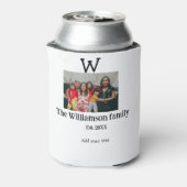 Fügen Sie Familienname Foto Jahr rustikale Vintage Dosenkühler (Kanne Rückseite)
