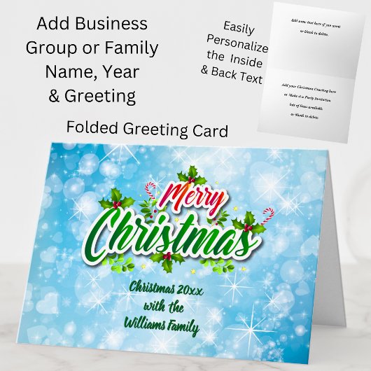 Fügen Sie Familienname Text-Matching Weihnachten h Karte