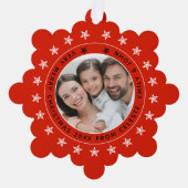 Fügen Sie Foto hinzu und nennen Sie frohe Weihnach Ornament Karte (Vorderseite)